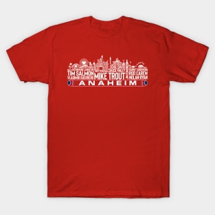 Los Angeles Baseball Team All Time Legends, Anaheim City Skyline T-Shirt